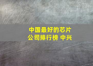 中国最好的芯片公司排行榜 中兴